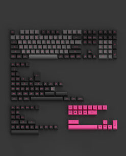 AKKO Keycap set – Black & Rose (PBT Double-Shot/ASA profile/198 nút)