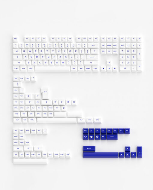 AKKO Keycap set – Blue On White (PBT Double-Shot/ASA profile/198 nút)