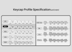 AKKO Keycap set – Black on White (PBT Double-Shot / MDA profile / 227 nút)