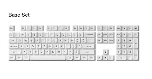 AKKO Keycap set – Black on White (PBT Double-Shot / MDA profile / 227 nút)